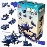 Boîte de Construction 1000 Pièces – Hélicoptère & Véhicules Tactiques