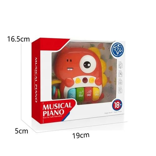 Mini Piano Musical Bébé – Do Ré Mi Fa – Forme Animaux Rouge – Image 2