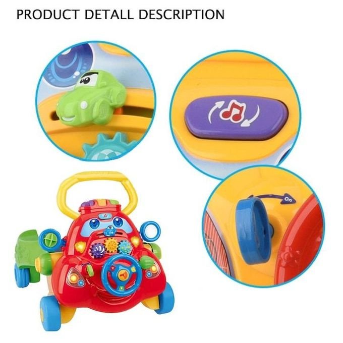 Trotteur Musical Voiture Bébé – Lumières, Sons & Jeux Interactifs – Image 3