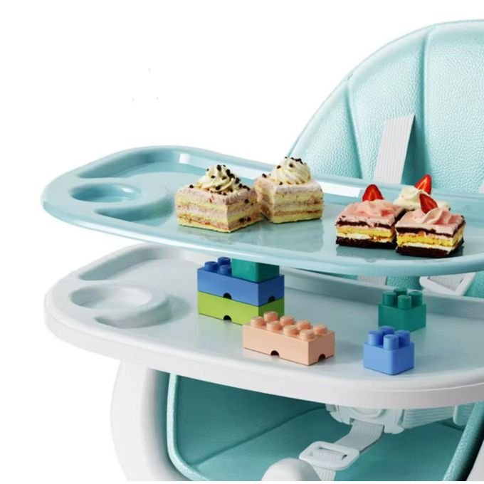 Chaise Haute Évolutive Bébé – Multifonction avec Plateau Amovible et Roulettes – Image 3