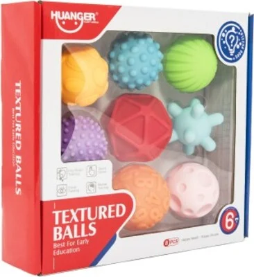 Coffret de Balles Sensorielles Texturées – Lot de 9 Balles d’Éveil HUANGER