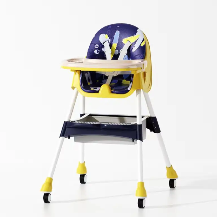 Chaise Haute Évolutive Bébé 3 en 1 – Multifonction avec Plateau Amovible et Roulettes – Image 5