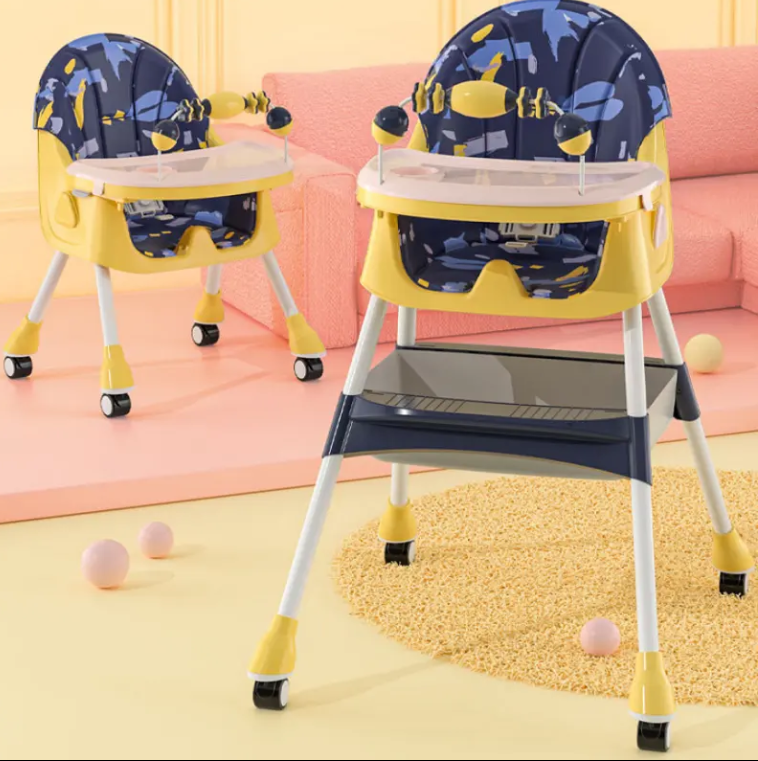 Chaise Haute Évolutive Bébé 3 en 1 – Multifonction avec Plateau Amovible et Roulettes – Image 3