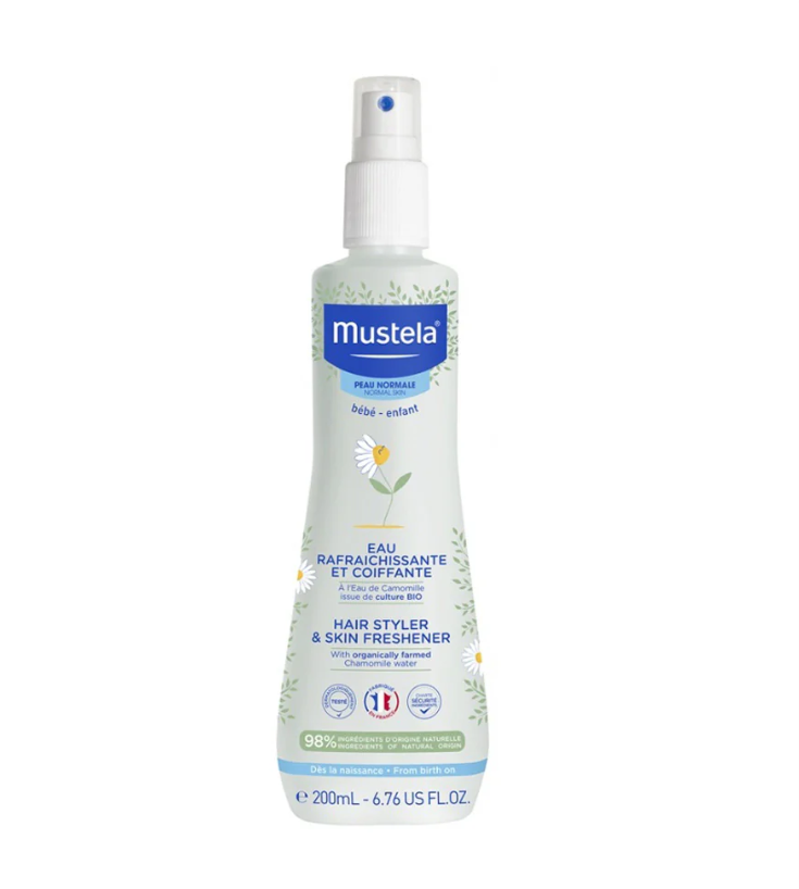 Mustela Eau Rafraichissante et Coiffante Bébé à l'eau de Camomille Bio 200ml