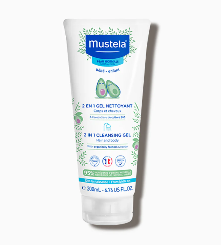 Mustela – Gel Nettoyant 2 en 1 à l’Avocat BIO (200 ml)