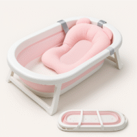 Baignoire Bébé Pliable avec Coussin de bain Bee home - Rose