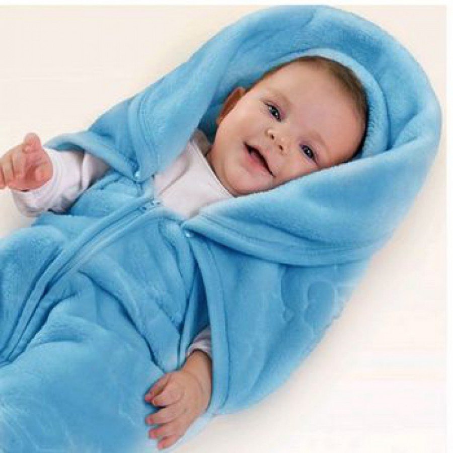 Sac de Couchage Bébé avec Capuche – Bleu