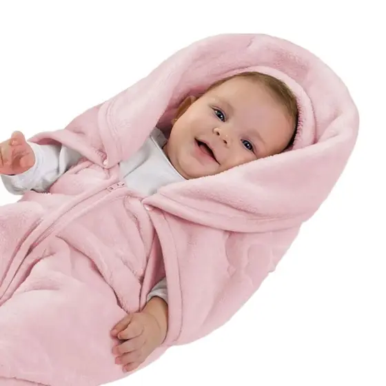 Sac de Couchage Bébé avec Capuche – Rose