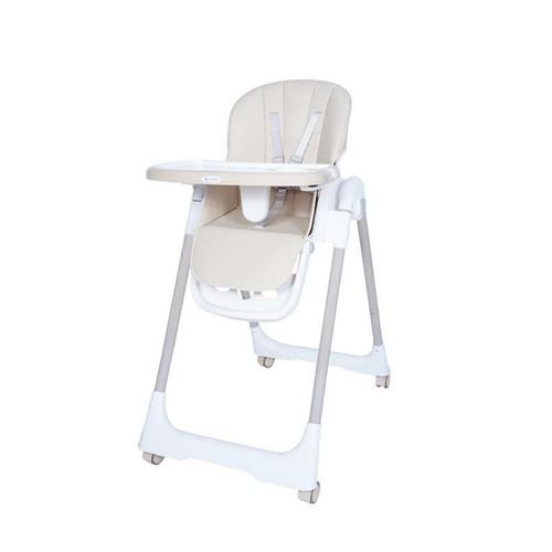 Mon Bebe Chaise haute évolutive réglable avec Roues BEIGE