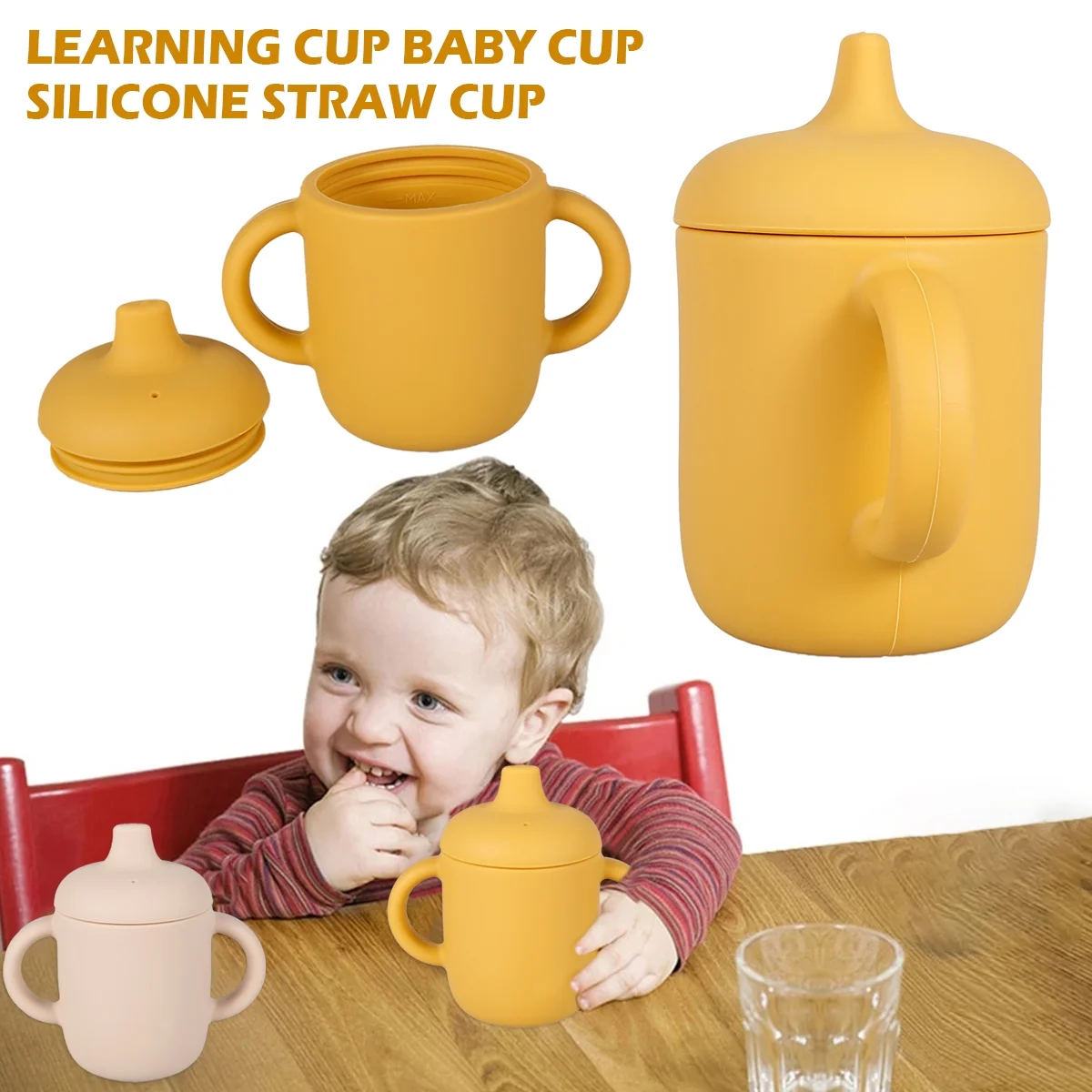 Tasse de transition de bébé pour boissons chaudes et froides en silicone -150 ml – Image 3