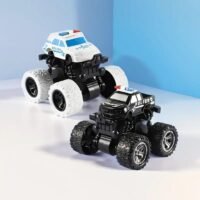 lot de 2 mini voitures de police à friction : Inertie 4x4, durable et adaptée aux enfants de 3 à 6 ans.