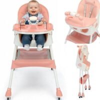chaise haute pliable et portable pour manger et jouer, chaise haute convertible avec assiette à dîner et support à jouets