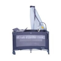 Lit Parc Cododo Multifonction – Pliable avec Table à Langer et Mobile Musical GRIS