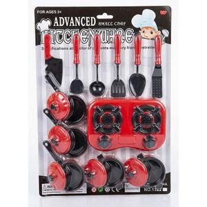 Mini Set de Cuisine Jouet pour Enfants – Réchaud de Cuisson Rouge avec Marmites, Poulet Rôti et Accessoires de Chef – Édition Premium – Image 2