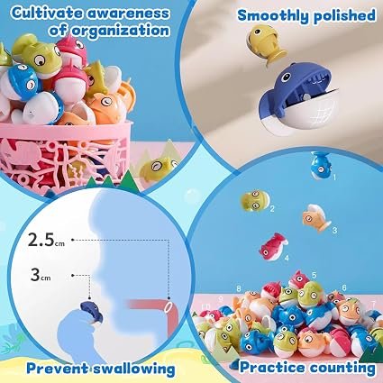 Jeu de Pêche Jeux de Société Musical Magnétique Poisson Jouets avec 4 Cannes à Pêche pour Les Enfants 3 4 5 Ans (Couleur Aléatoire) – Image 4