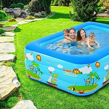 Piscine gonflable pour enfants,souple gonflable, piscine d'été fraîche pour enfants et famille, piscine gonflable pour jardin, intérieur ou extérieur 105-83-33 – Image 4