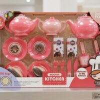 Set de Cuisine et Service à Thé Moderne Pour Enfants – Jouet d'Imitation Rose avec Pâtisseries & Accessoires – 3 Ans +