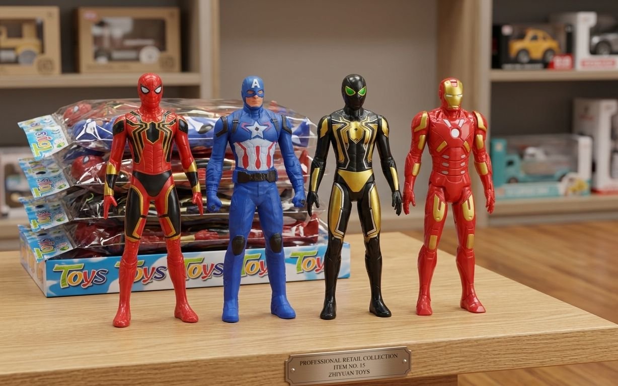 Figurines Super-Héros pour Enfants – Ensemble de 4 Personnages d’Action