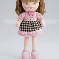 Poupée Chiffon en Peluche pour Fille – Poupée Compagnon Douce avec Robe à Carreaux - plusieurs couleurs