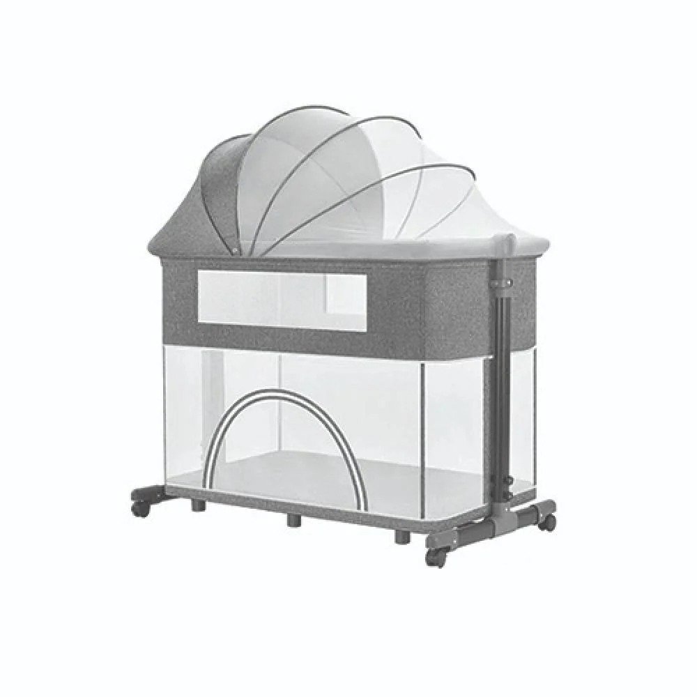 Lit cododo réglable sur plusieurs niveaux avec des roues – Gris clair – Image 2
