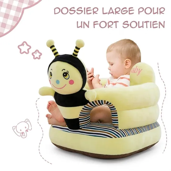 Canapé Pouf de Soutien Bébé en Peluche – Siège d'Apprentissage Assis Confortable - plusieurs modeles – Image 2