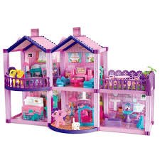 Grande Maison de Poupée "Villa Sogno" DIY – Château de Princesse Violet avec Figurines Poneys & Mobilier Inclus – 122 Pièces – 3 Ans + – Image 4